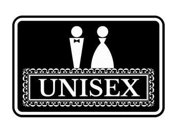 Signs ByLITA Classic Framed Unisex Vintage Bathroom Wall or Door Sign